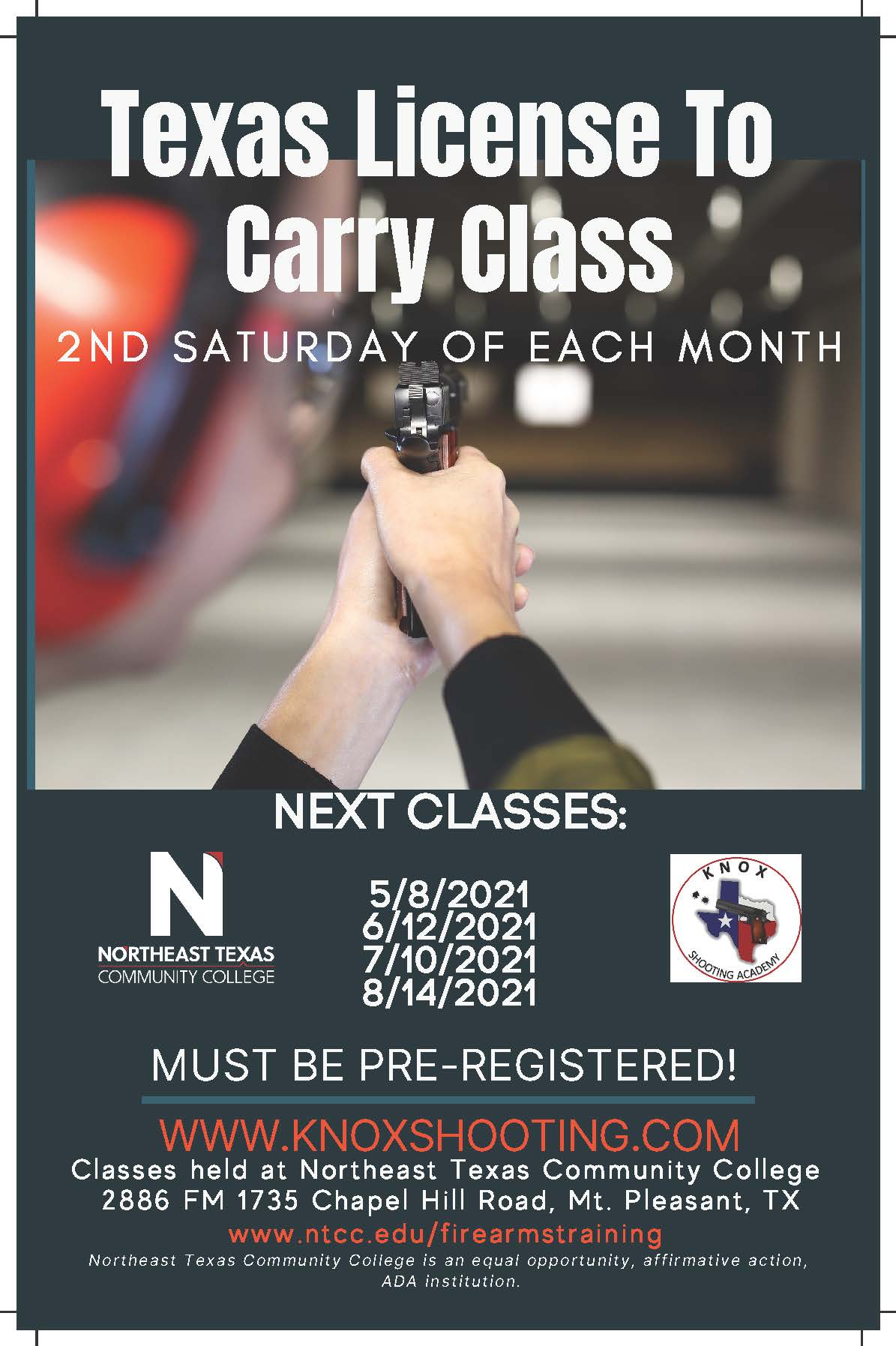 Texas License To Carry Northeast Texas Community College 8651